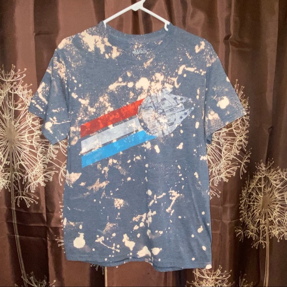 STAR WARS CUSTOM Tie-dye Grapic Tee T-shirt shirt top millennial Falcon M